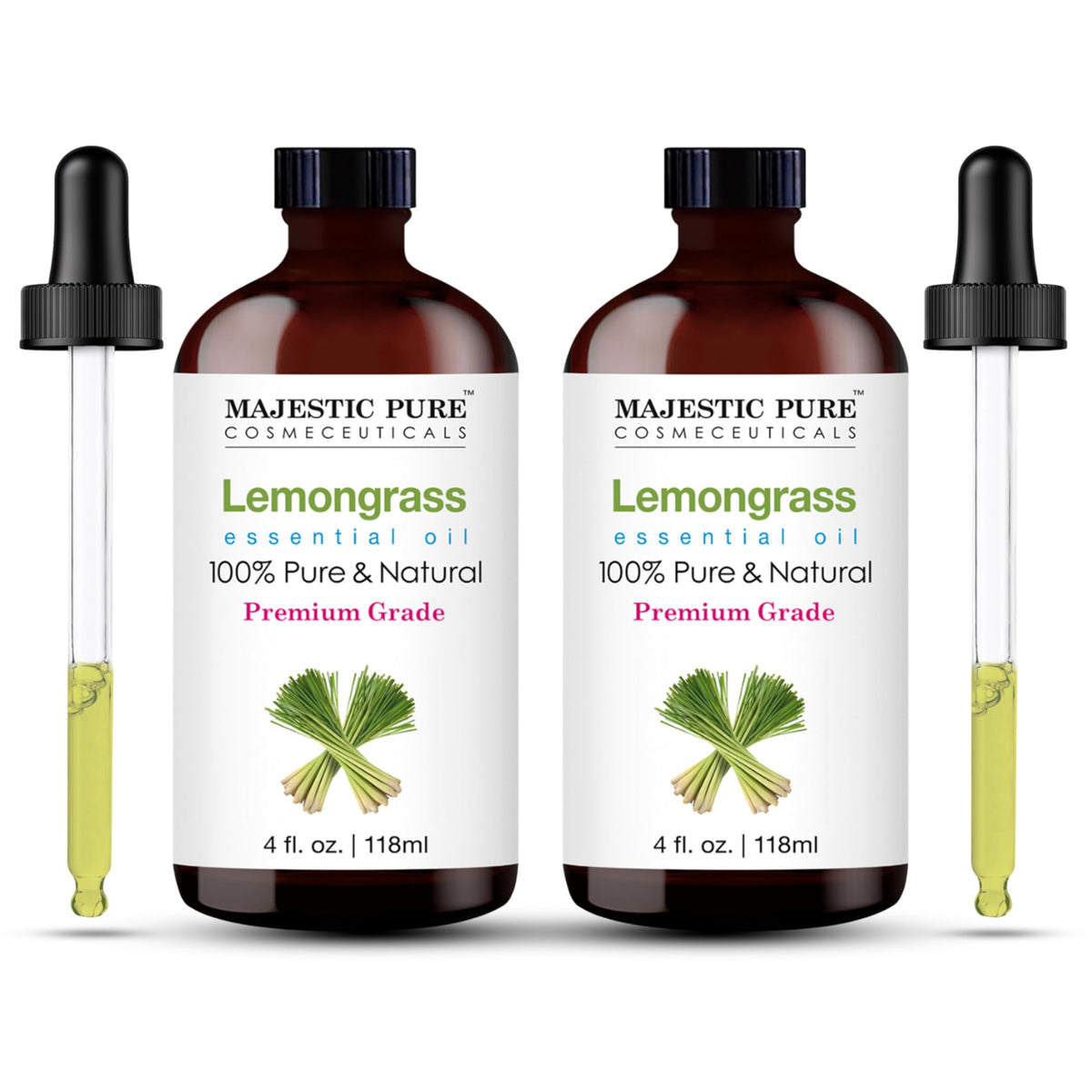 Majestic Pure Aceite de Limón, botella-ambar-dosificador para difusor y aromaterapia