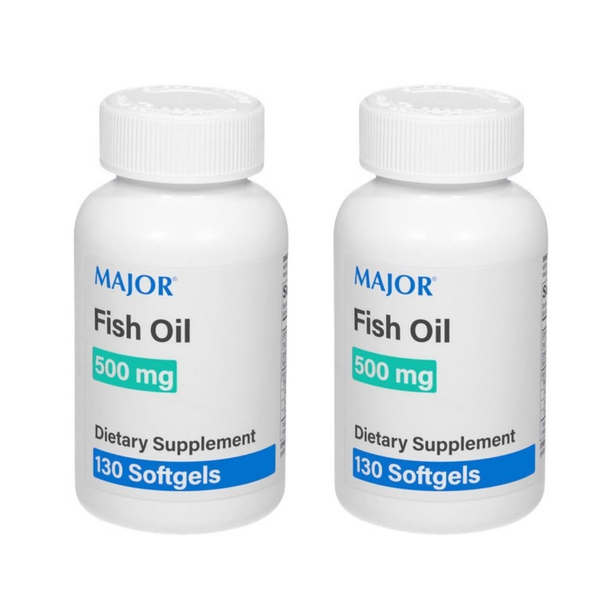 MAJOR Aceite de Pescado 500 mg, cápsulas suaves en envase para apoyo nutricional diario.