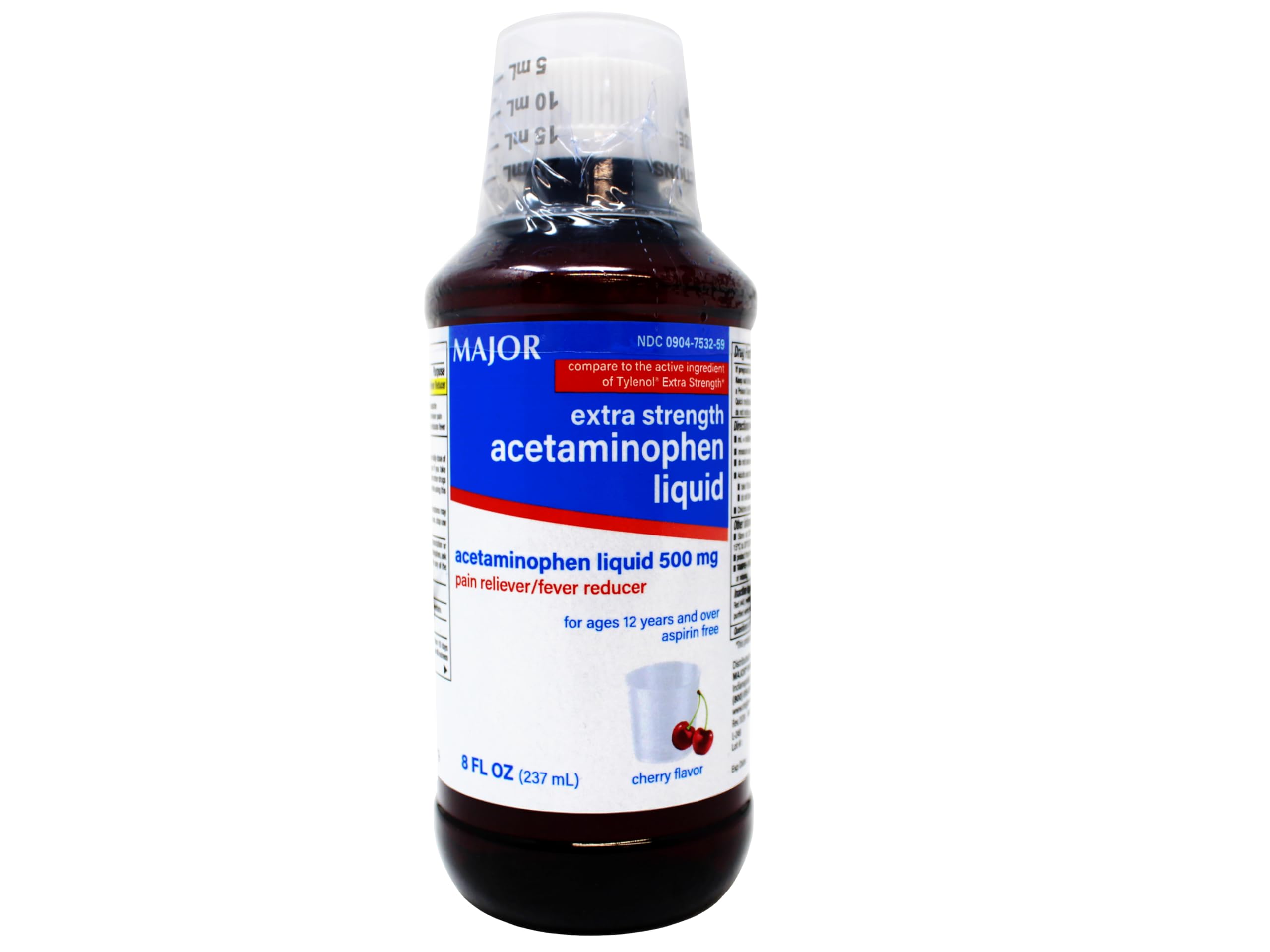 MAJOR acetaminofén líquido para adultos, dosis de 15 ml, alivio de fiebre y dolor