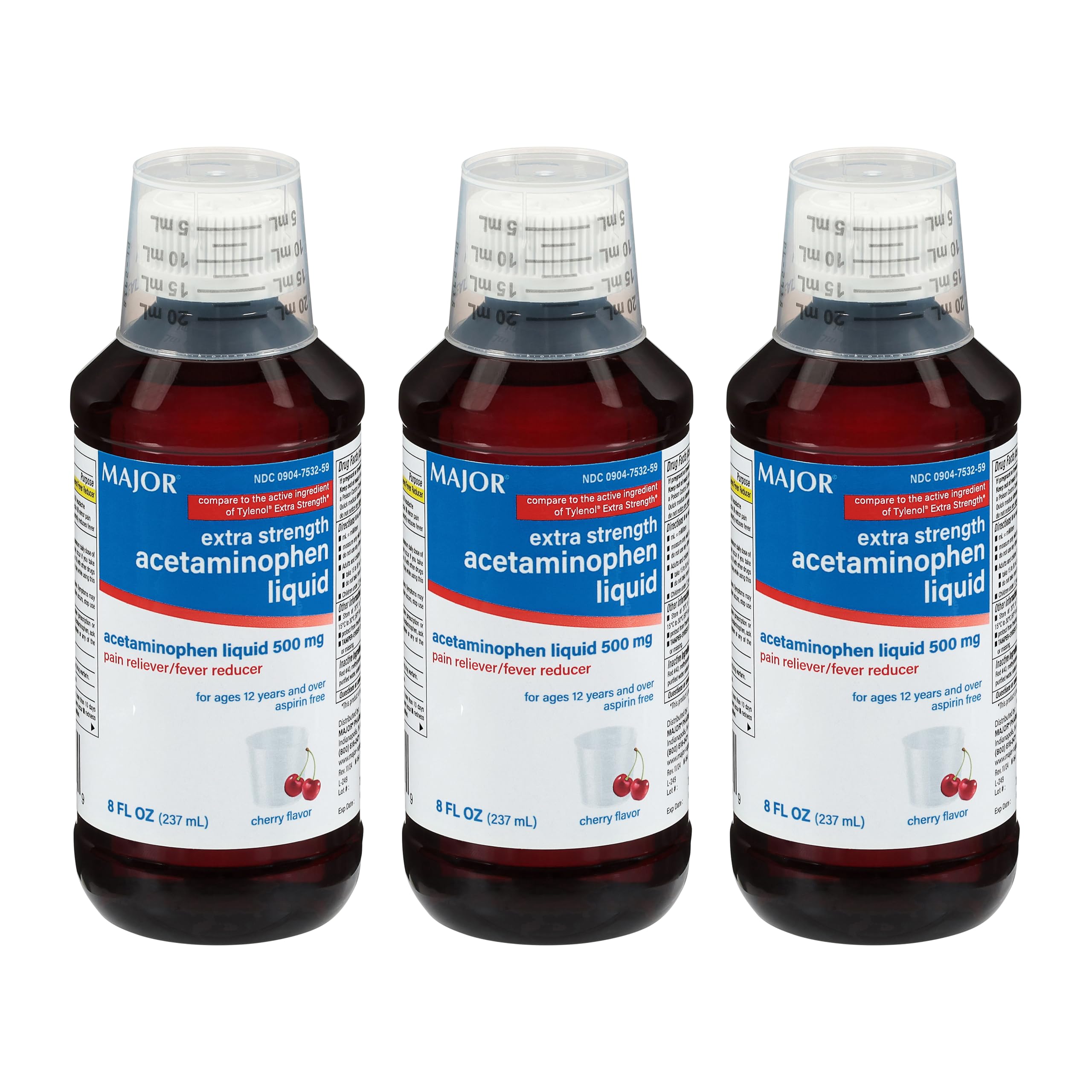 MAJOR acetaminofeno líquido cereza: botella 8 oz, alivio temporal de molestias comunes