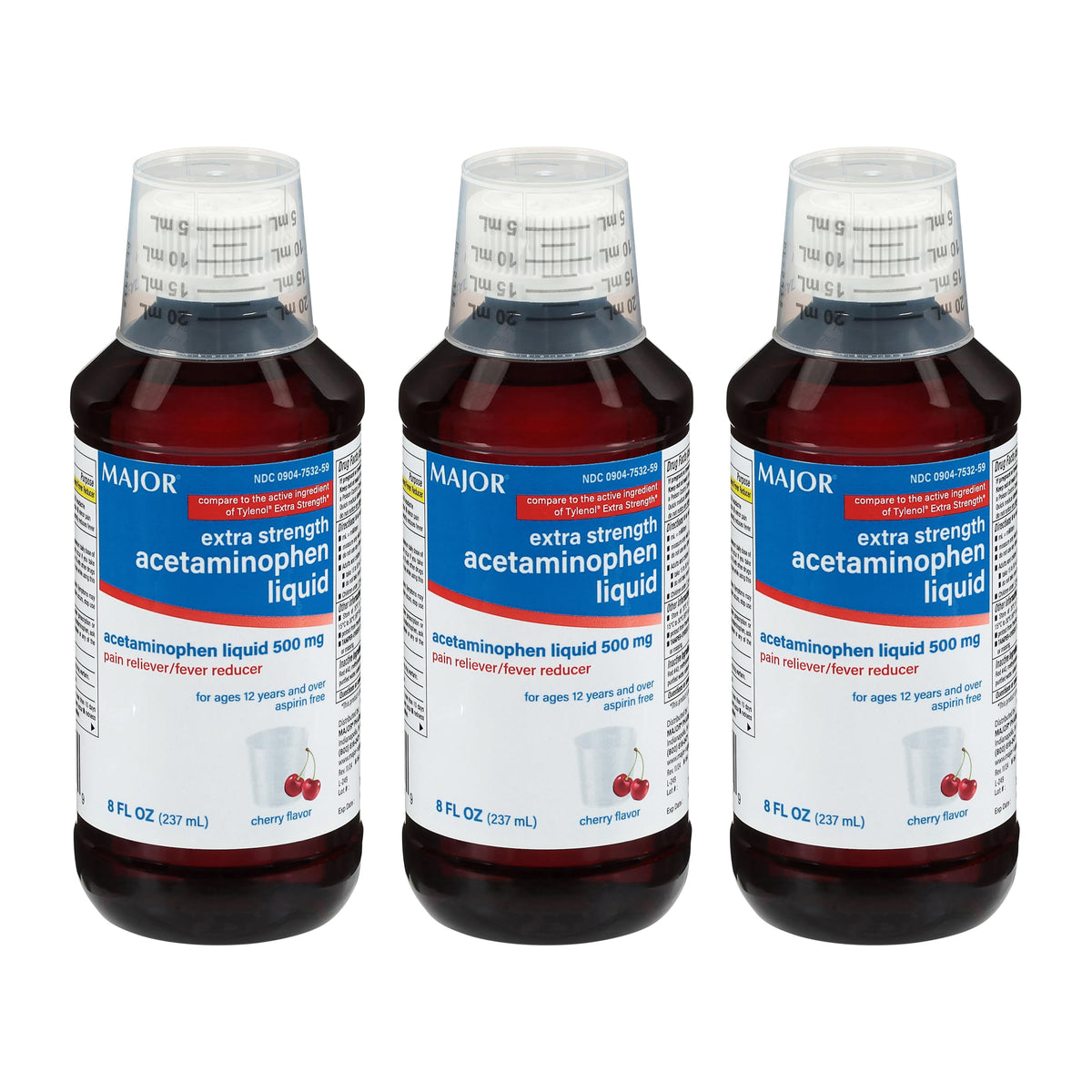 MAJOR acetaminofeno líquido cereza: botella 8 oz, alivio temporal de molestias comunes