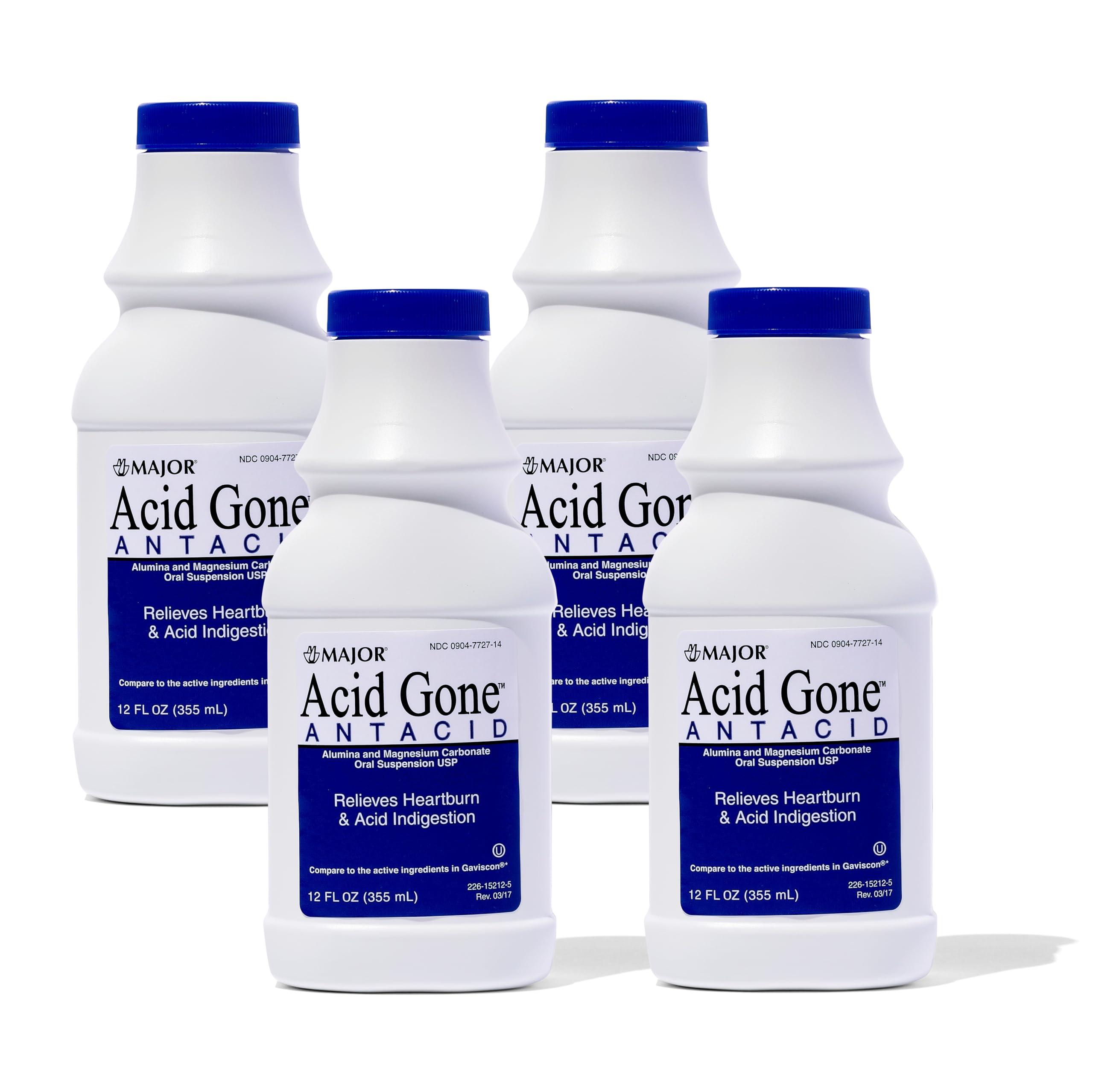 MAJOR Acid Gone envase 12oz para alivio práctico de la acidez estomacal.