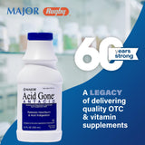 MAJOR Acid Gone etiqueta sabor menta para alivio suave tras las comidas.