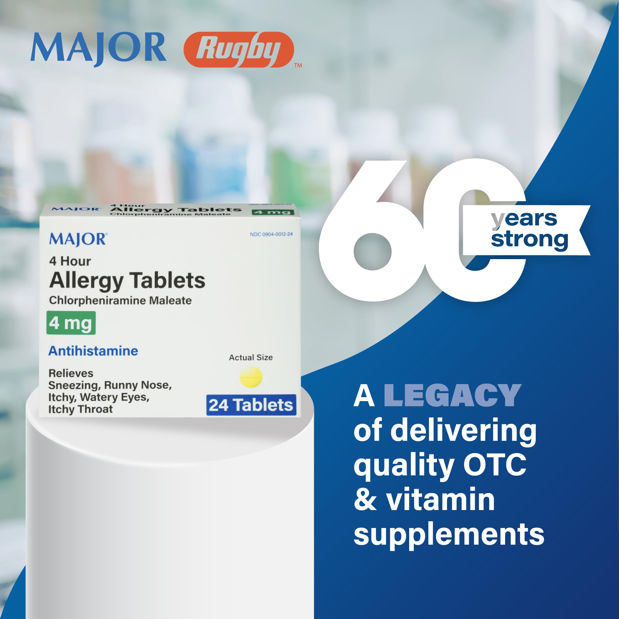 MAJOR 4 HORAS TABLETAS: dosis de 4 mg para estornudos y congestión