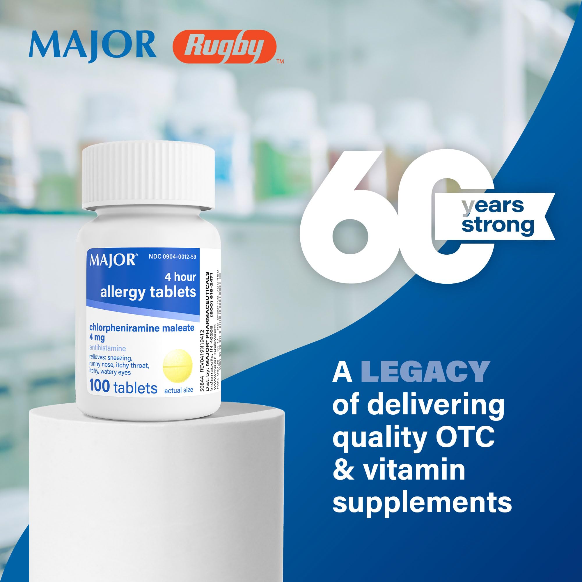 MAJOR tableta blanca 4 mg para alivio de ojos irritados