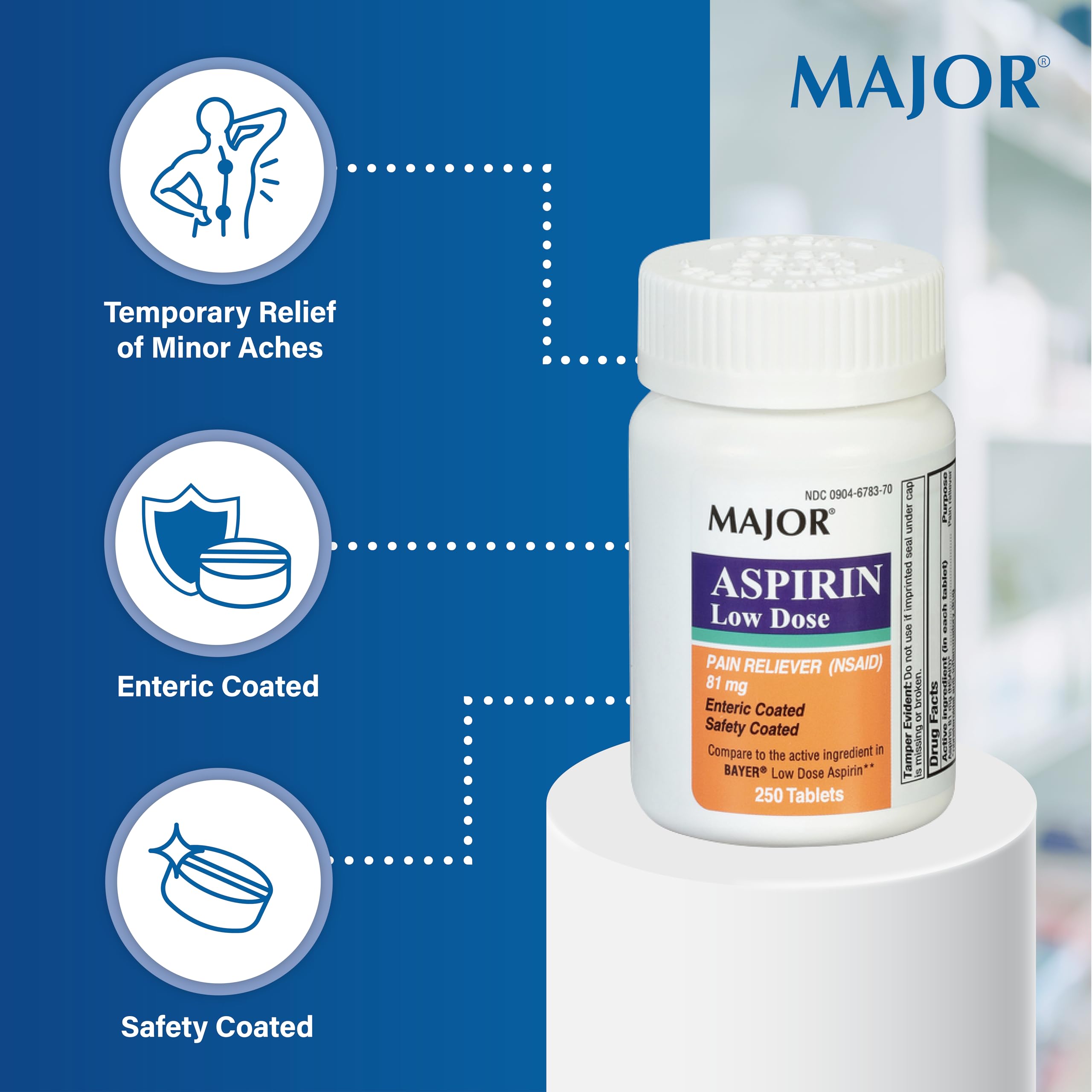MAJOR Aspirina: ingerir con agua y sin masticar para dosis correctas