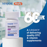 MAJOR Banophen minitabs estuche doble con formato de 2 pack.