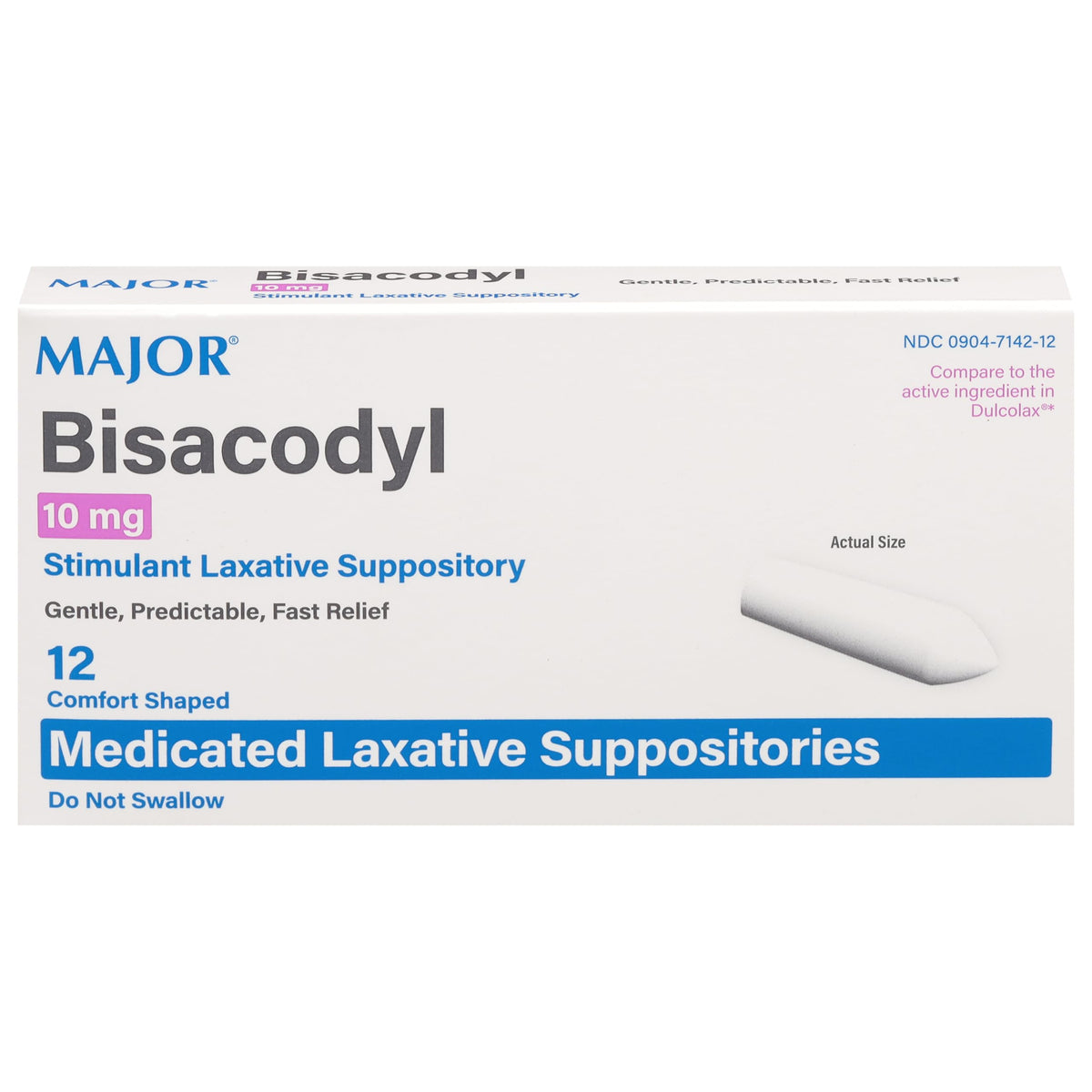 MAJOR Bisacodyl 10 mg: empaque visible para alivio ocasional del estreñimiento