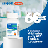 MAJOR Bisacodyl USP 5 mg, tabletas visibles, dosificación clara para uso diario.
