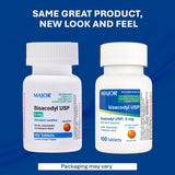 MAJOR Bisacodyl USP 5 mg, tableta recubierta suave facilita tragar.