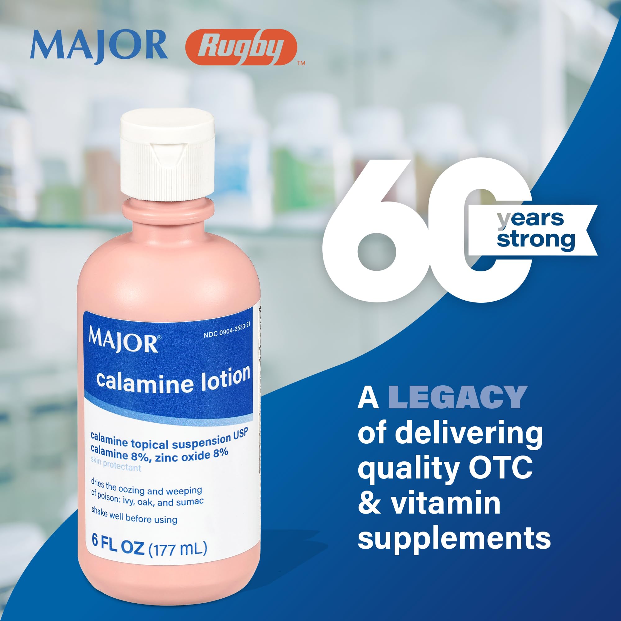 El paquete doble de MAJOR Calamine Lotion ofrece mayor conveniencia para el hogar.