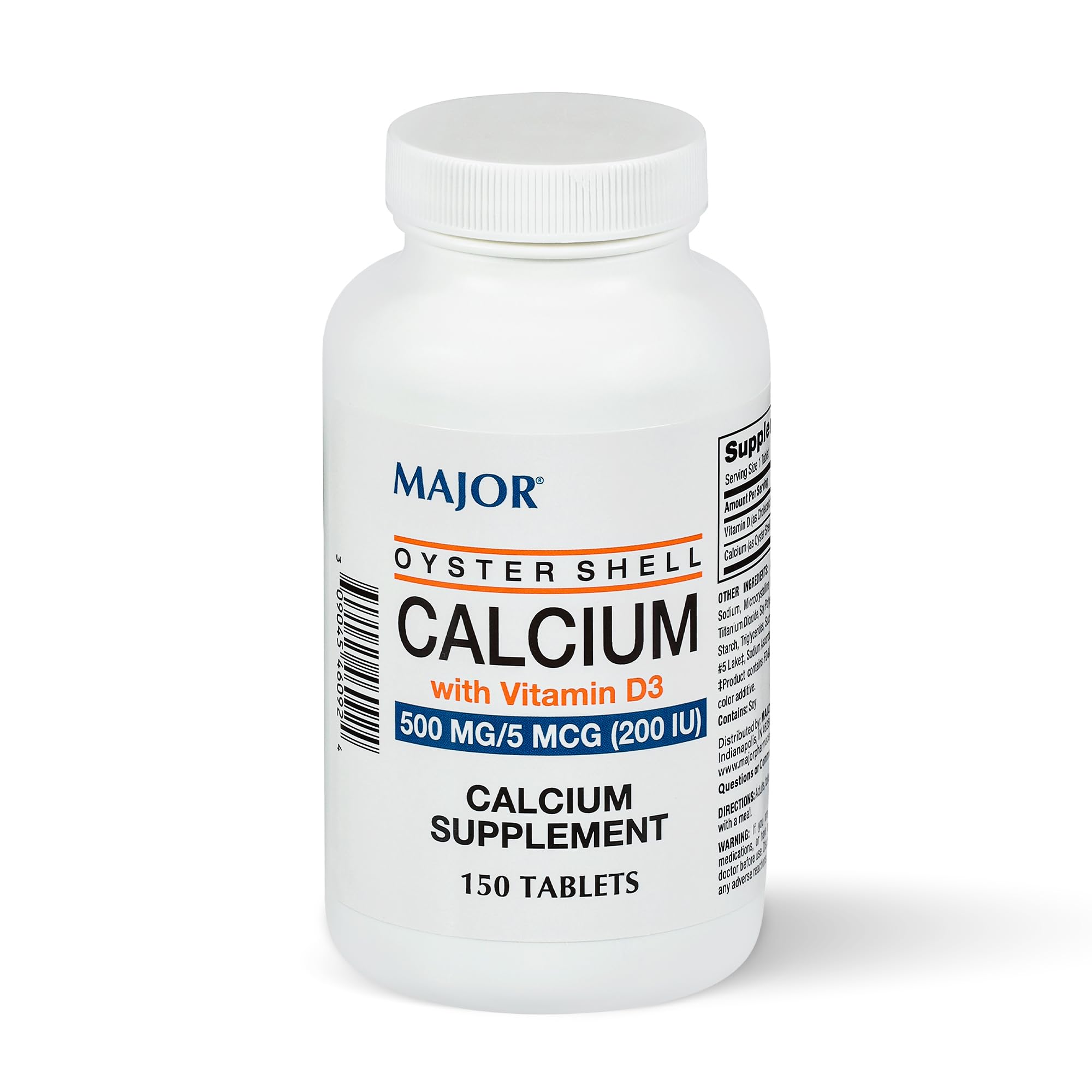 MAJOR calcio de cáscara de ostra 500mg: posible apoyo a la salud ósea.