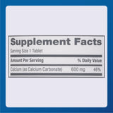 Major calcio tabletas 600mg, consumo con comida para absorción.