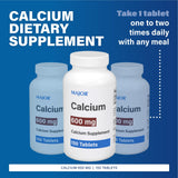 Major calcio tabletas 600mg, dosis diaria sugerida con comida.