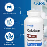 Major calcio tabletas 600mg, envase de 150 comprimidos.