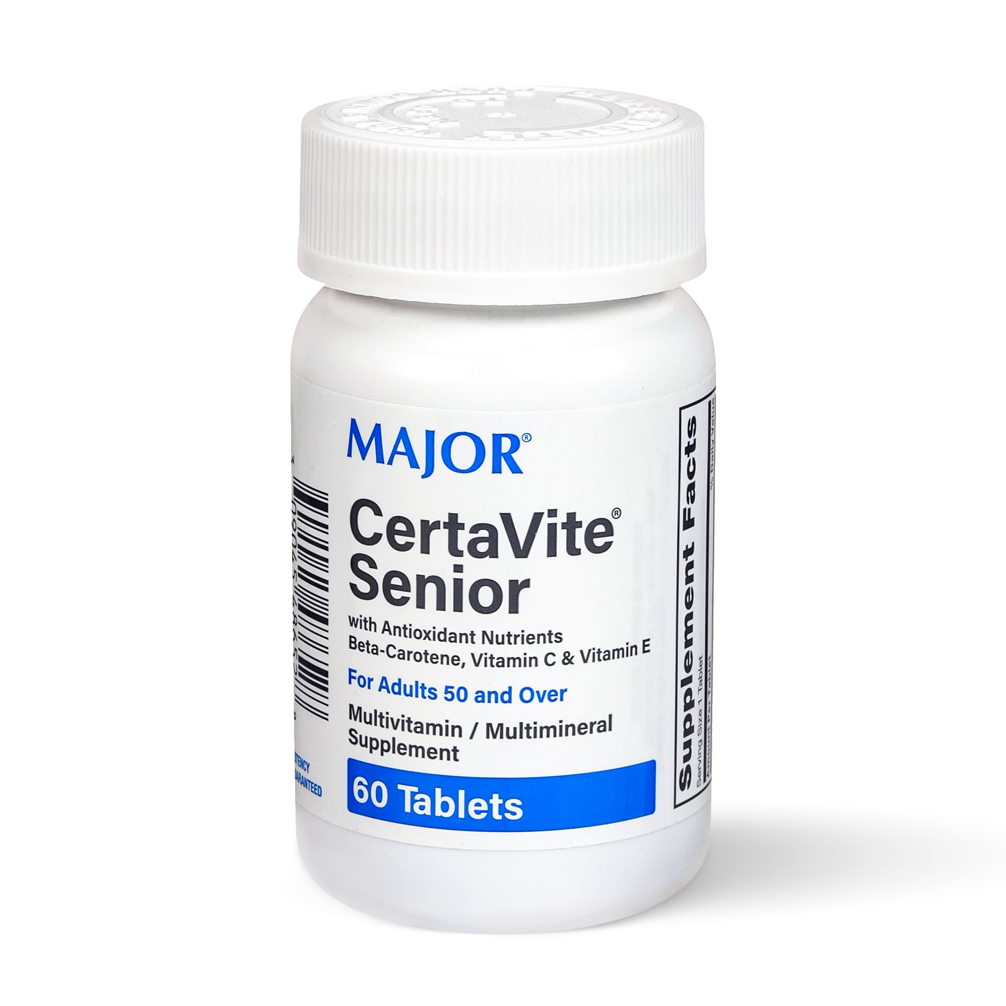 MAJOR CertaVite tabletas frente: multivitamínico sénior para energía diaria