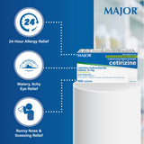 Major Cetirizina: frasco compacto ideal para viaje o bolso.