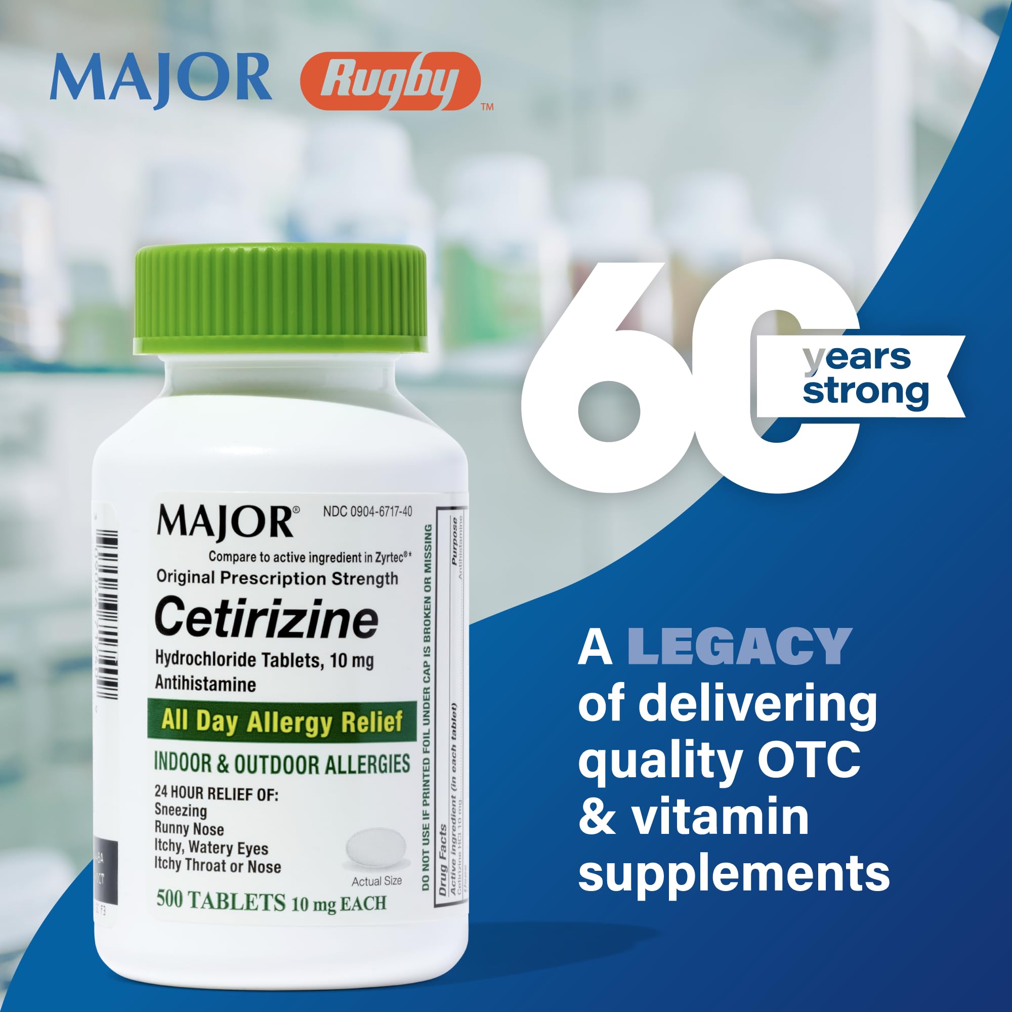 MAJOR Cetirizina 10 mg: blíster para consumo práctico y cómodo.