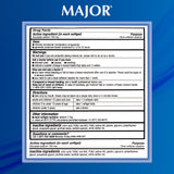 MAJOR Docusate Sodium 100 mg: cápsulas saliendo del envase para uso suave