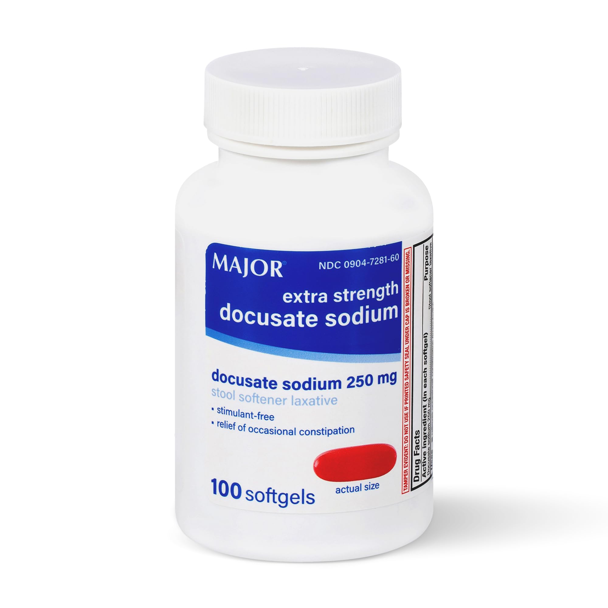 MAJOR Docusate 250 mg: botella para uso diario suave