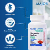 MAJOR Docusato de sodio 100 mg, etiqueta clara que facilita la identificación del producto