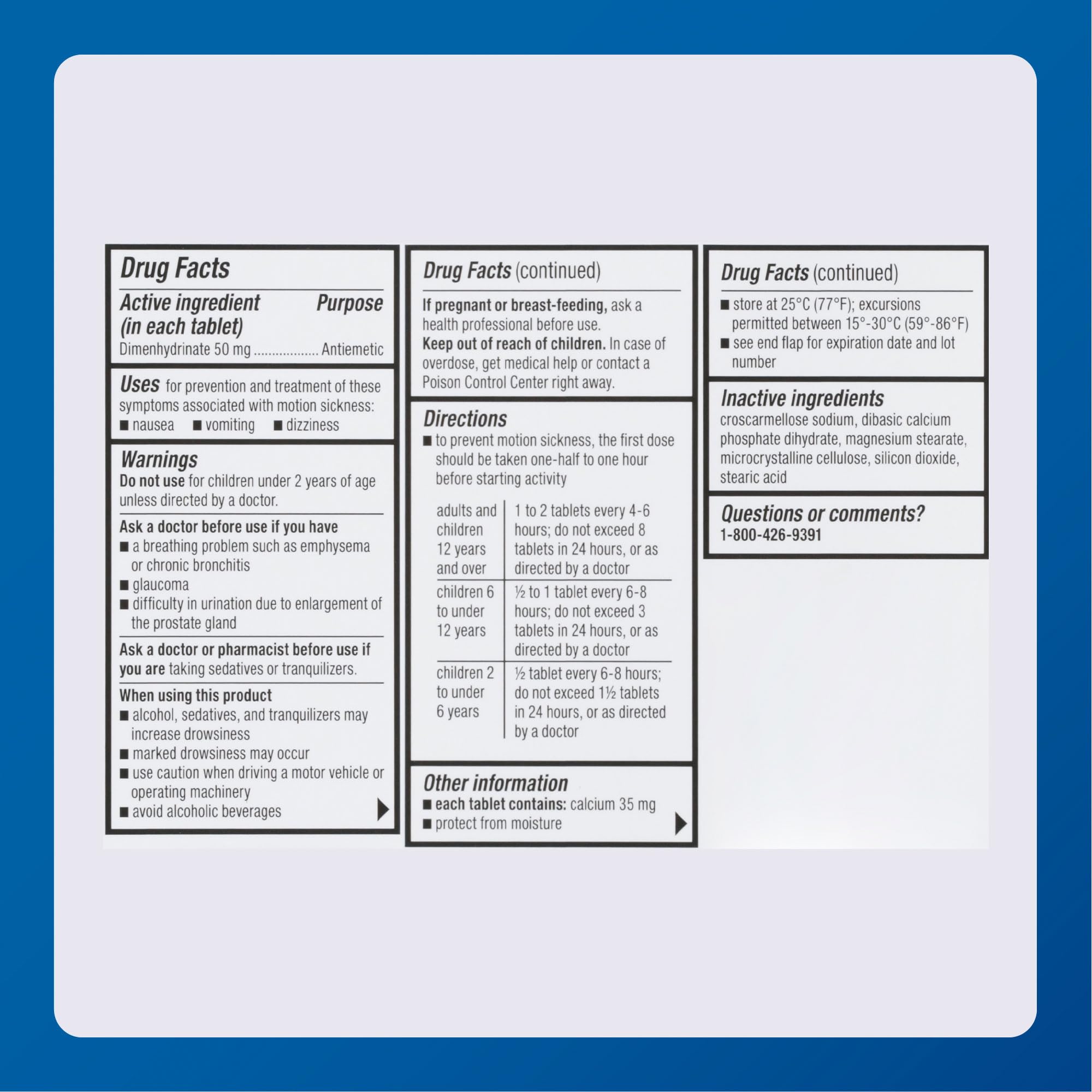 MAJOR Driminate: alivio de náuseas, posible en viajes por mar, aire o carretera.