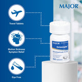 Major Driminate, dosis rápida, alivio posible de náuseas durante vuelos.