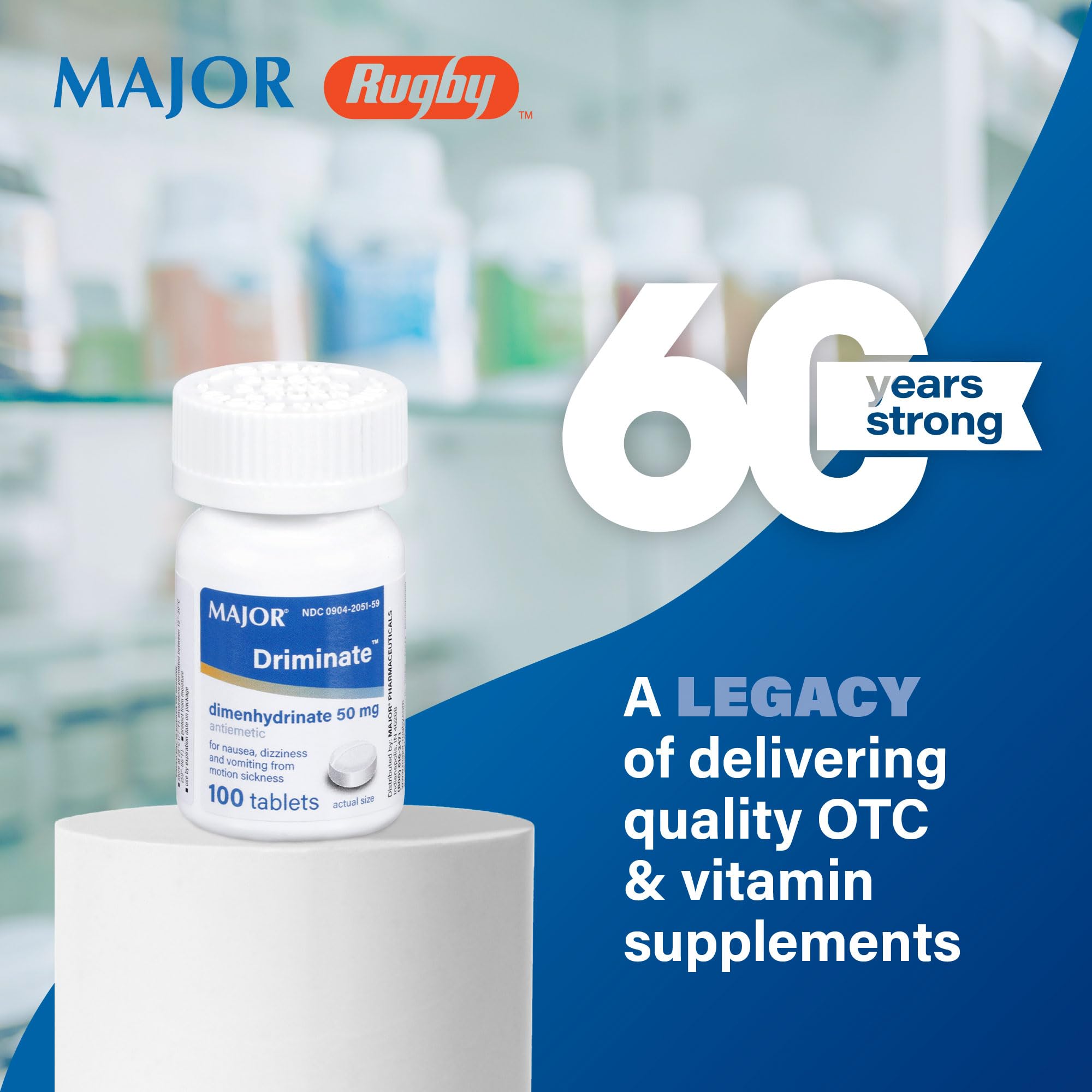 MAJOR Driminate: tabletas 50 mg, alivio potencial para el mareo durante viajes.