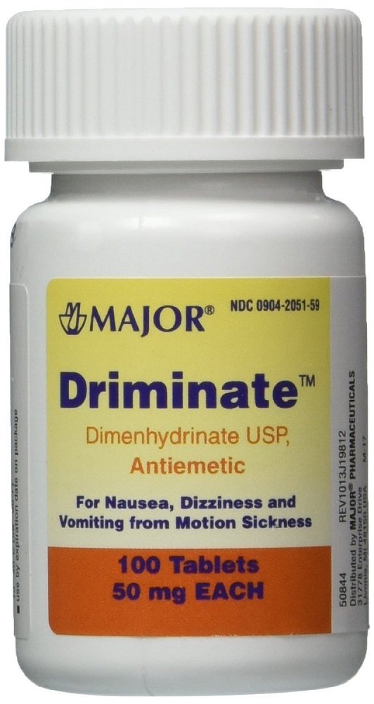 MAJOR Drimate, tabletas anti náuseas para mareo por movimiento en viajes