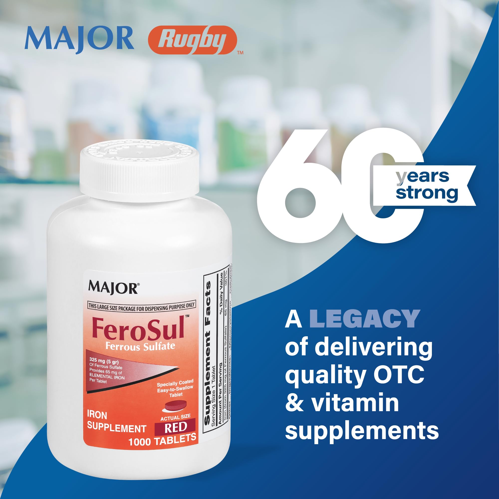 Major FeroSul: envase práctico de 1000 unidades para conveniencia.