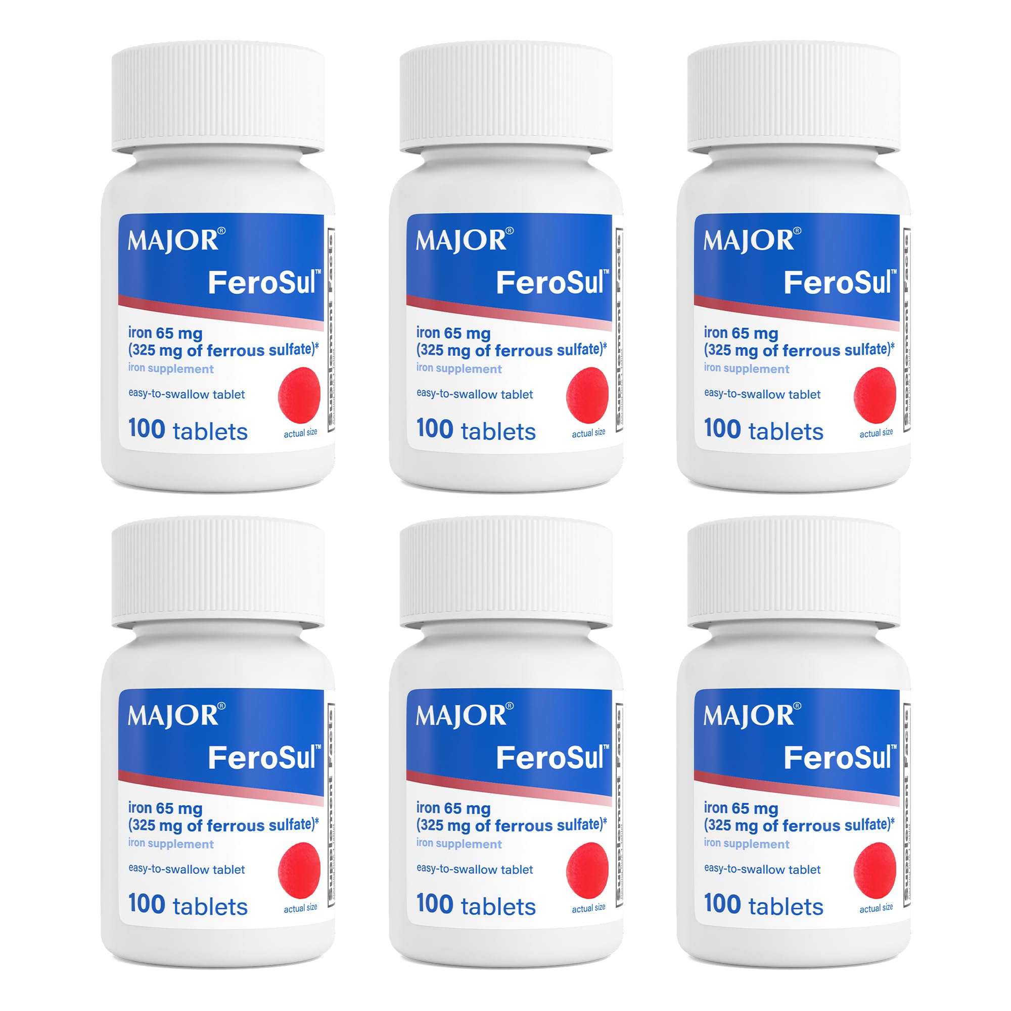 MAJOR Ferosul tableta 325 mg para aporte diario de hierro.