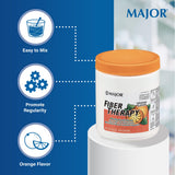 MAJOR Fiber Therapy sabor naranja para una experiencia agradable al beber.