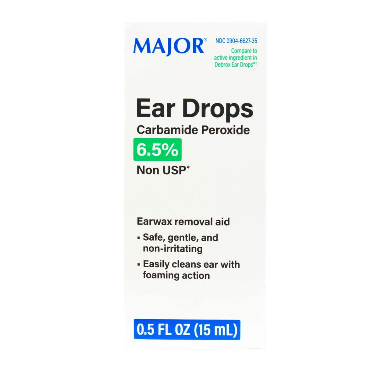MAJOR gotas para el oído ablandan cerumen para una limpieza suave.
