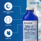 MAJOR Leche de magnesia original, vaso para consumo cómodo con líquido.