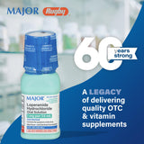 MAJOR loperamida clorhidrato: etiqueta de menta para un sabor agradable.