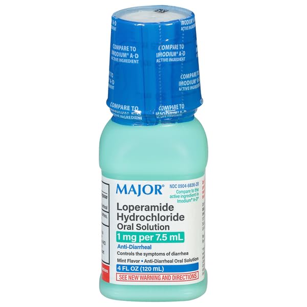 MAJOR loperamida clorhidrato: botella de solución oral para diarrea ocasional.
