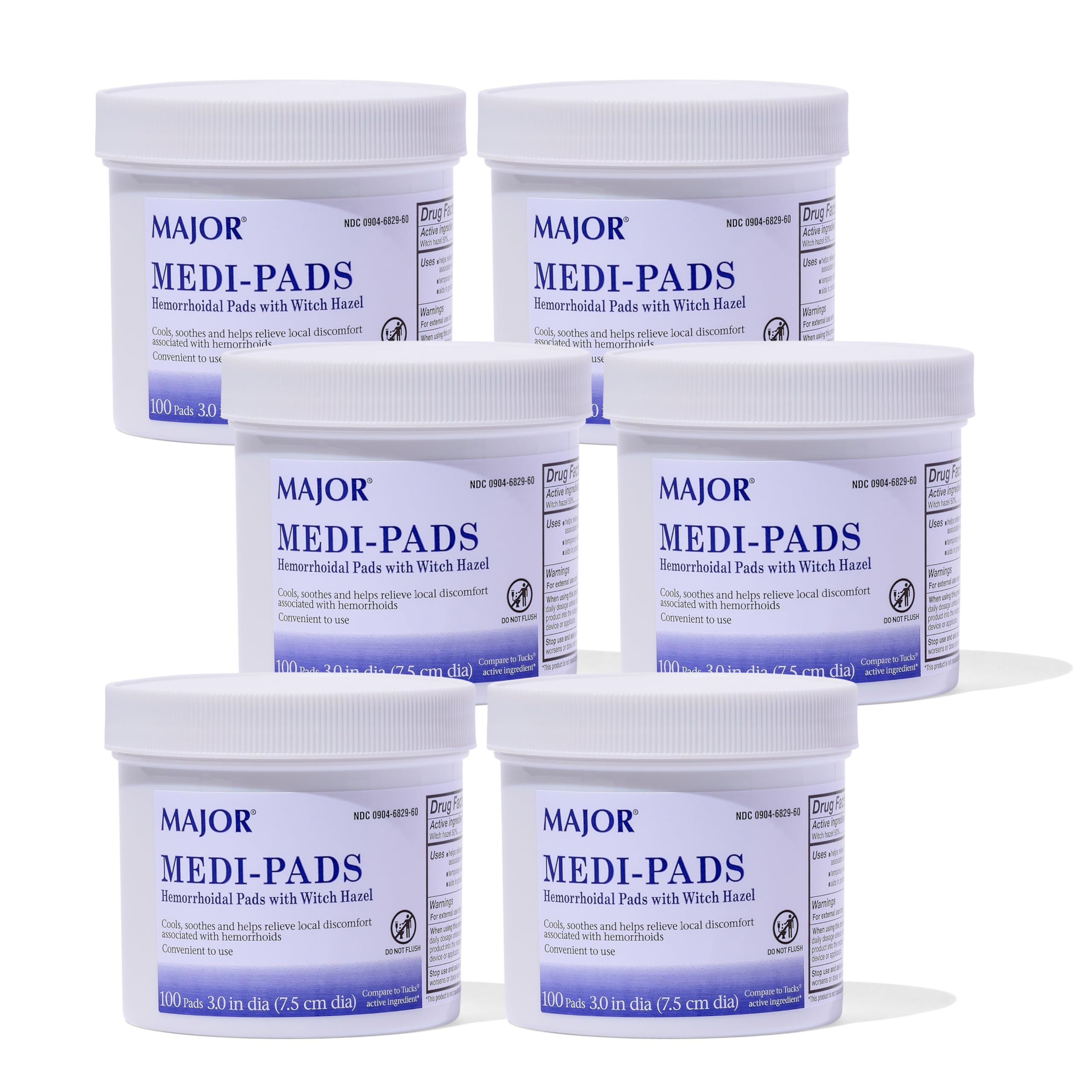 MAJOR Medi-Pads frasco de 100 unidades para uso externo diario.