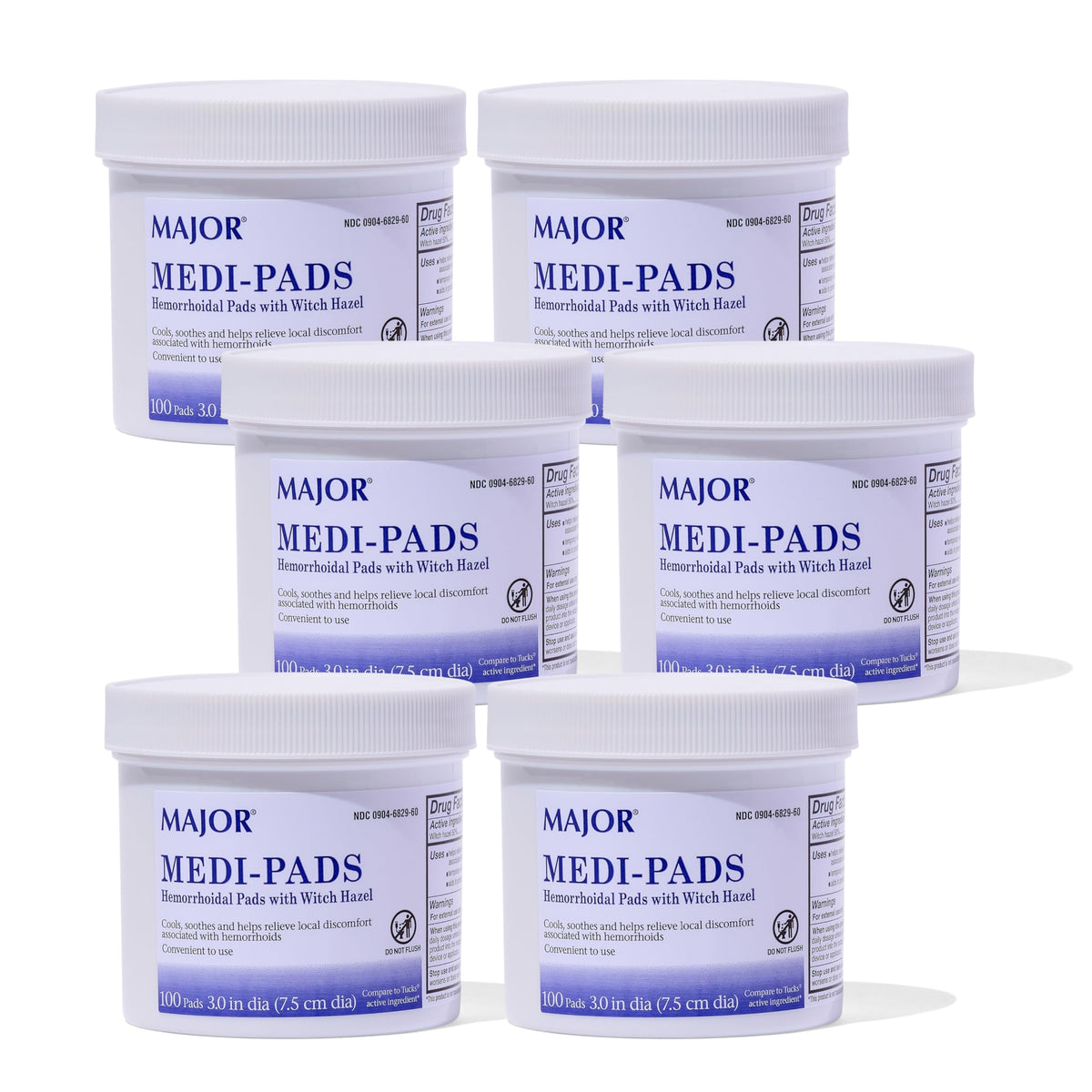 MAJOR Medi-Pads frasco de 100 unidades para uso externo diario.