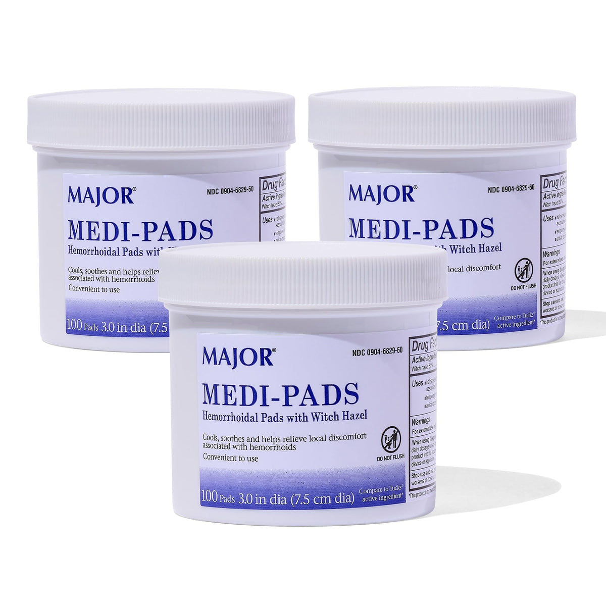 MAJOR Medi-Pads, higiene hemorroidal para alivio cómodo en cada uso
