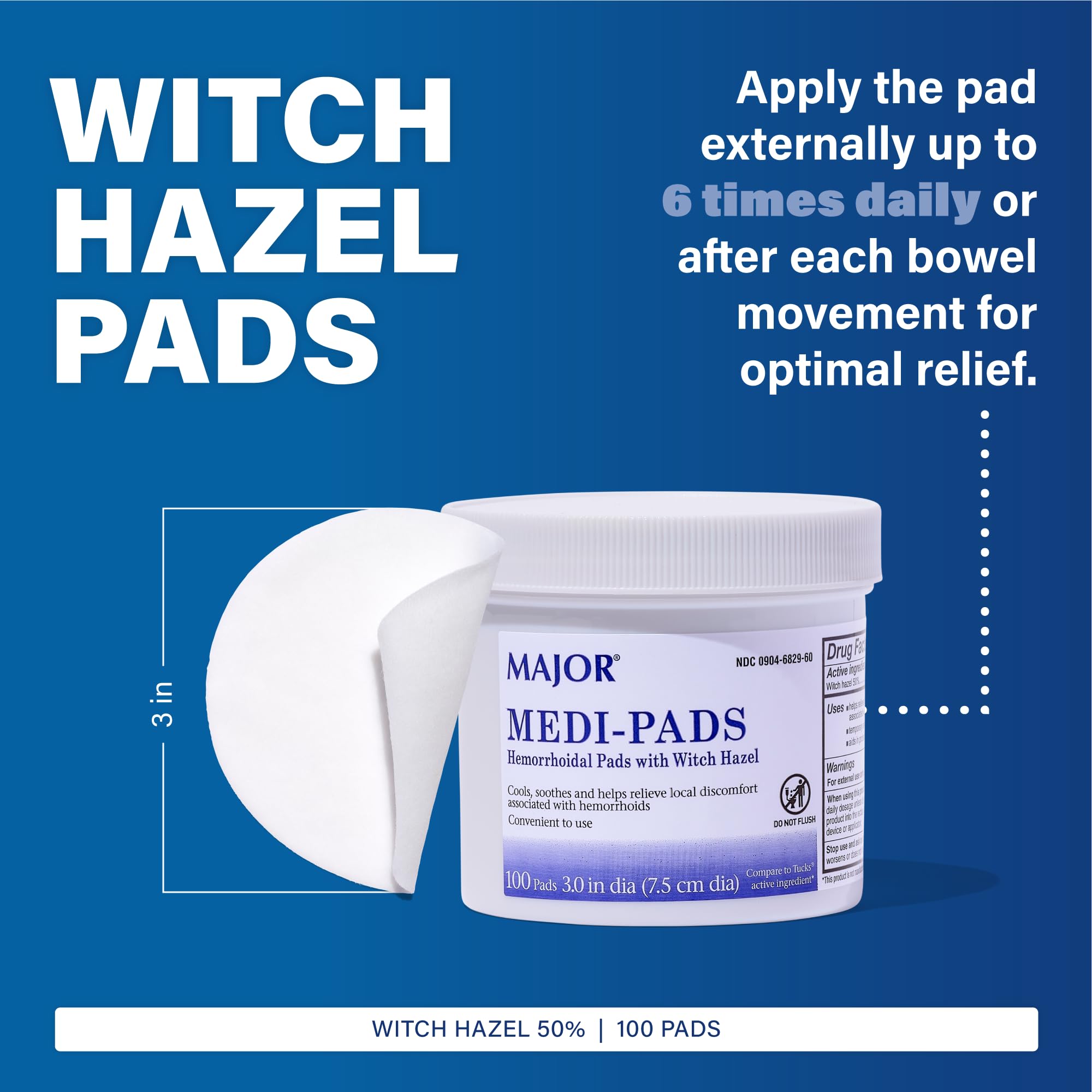 MAJOR Medi-Pads pack seis para uso práctico tras cada evacuación.