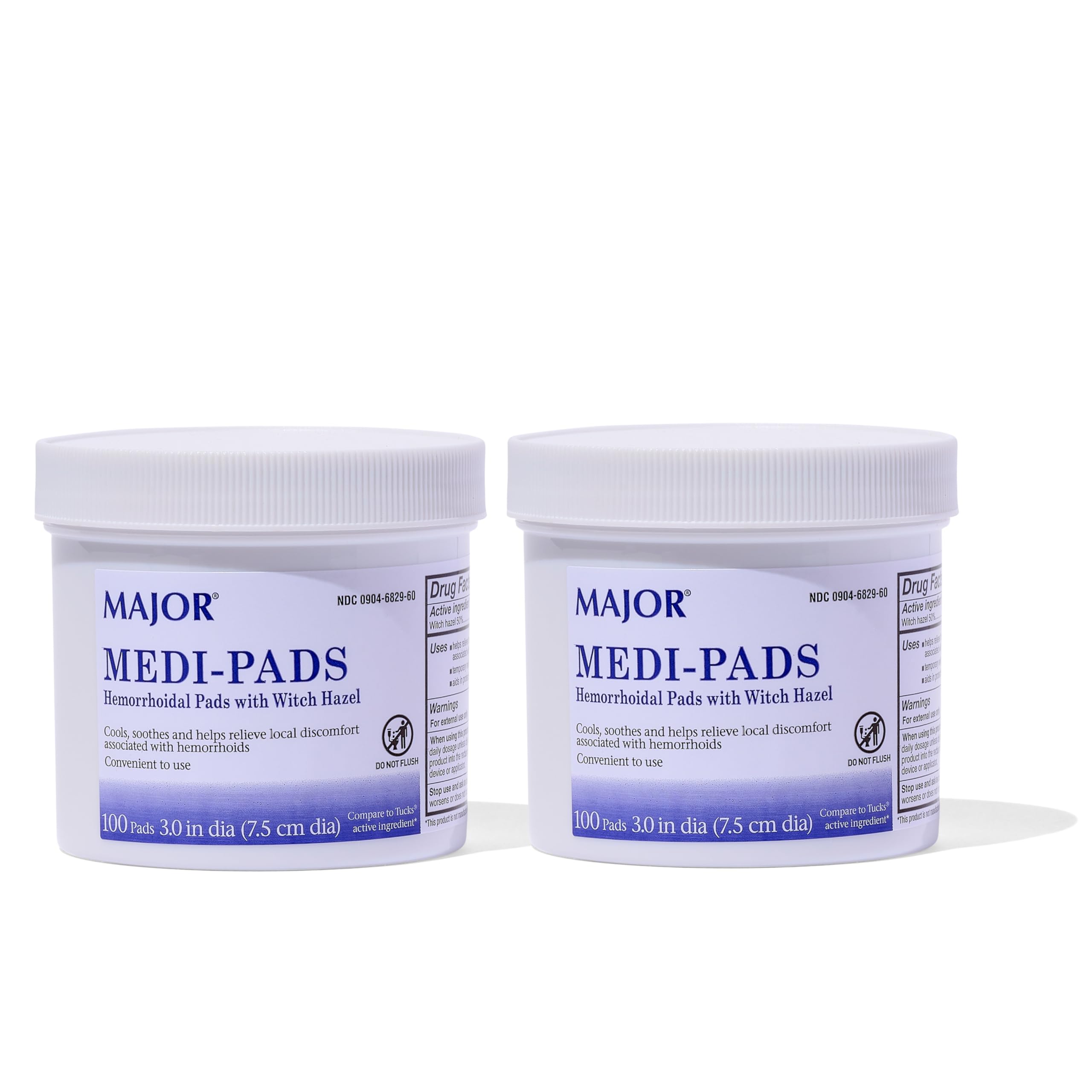 MAJOR Medi-Pads tarro de 100 unidades para higiene externa suave.