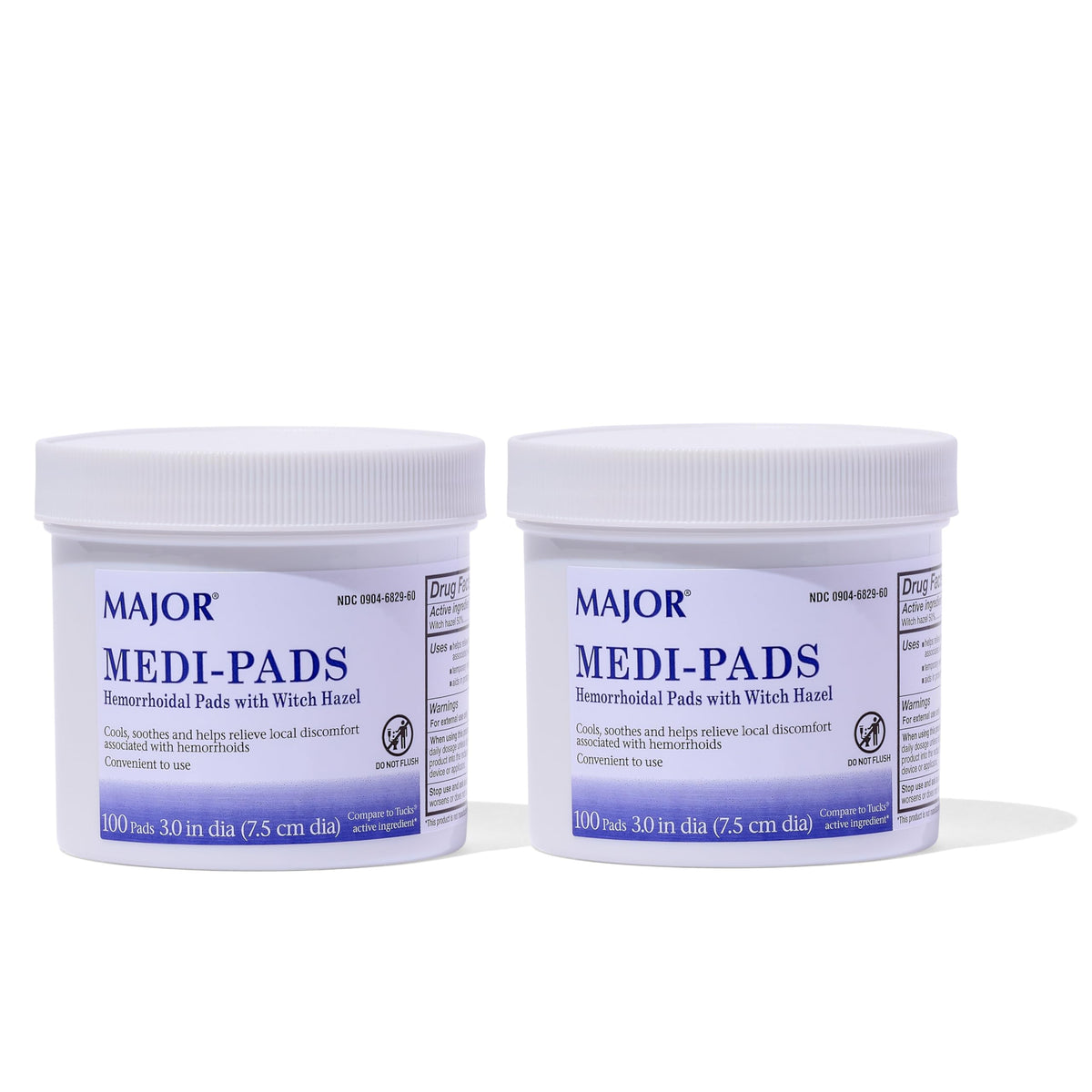 MAJOR Medi-Pads tarro de 100 unidades para higiene externa suave.