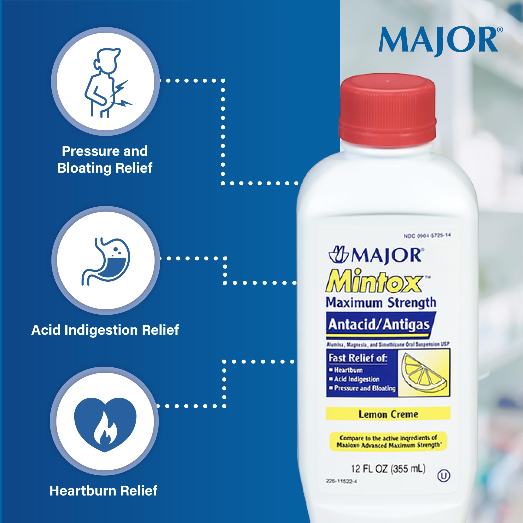 Major Mintox dosificador mostrando cucharadita para dosis