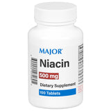 MAJOR Niacin 500 mg: vista frontal de la botella para uso diario