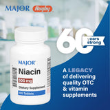 MAJOR Niacin 500 mg: uso diario para apoyar la salud general