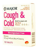 Major Pharmaceuticals: tableta roja para síntomas de resfriado y congestión