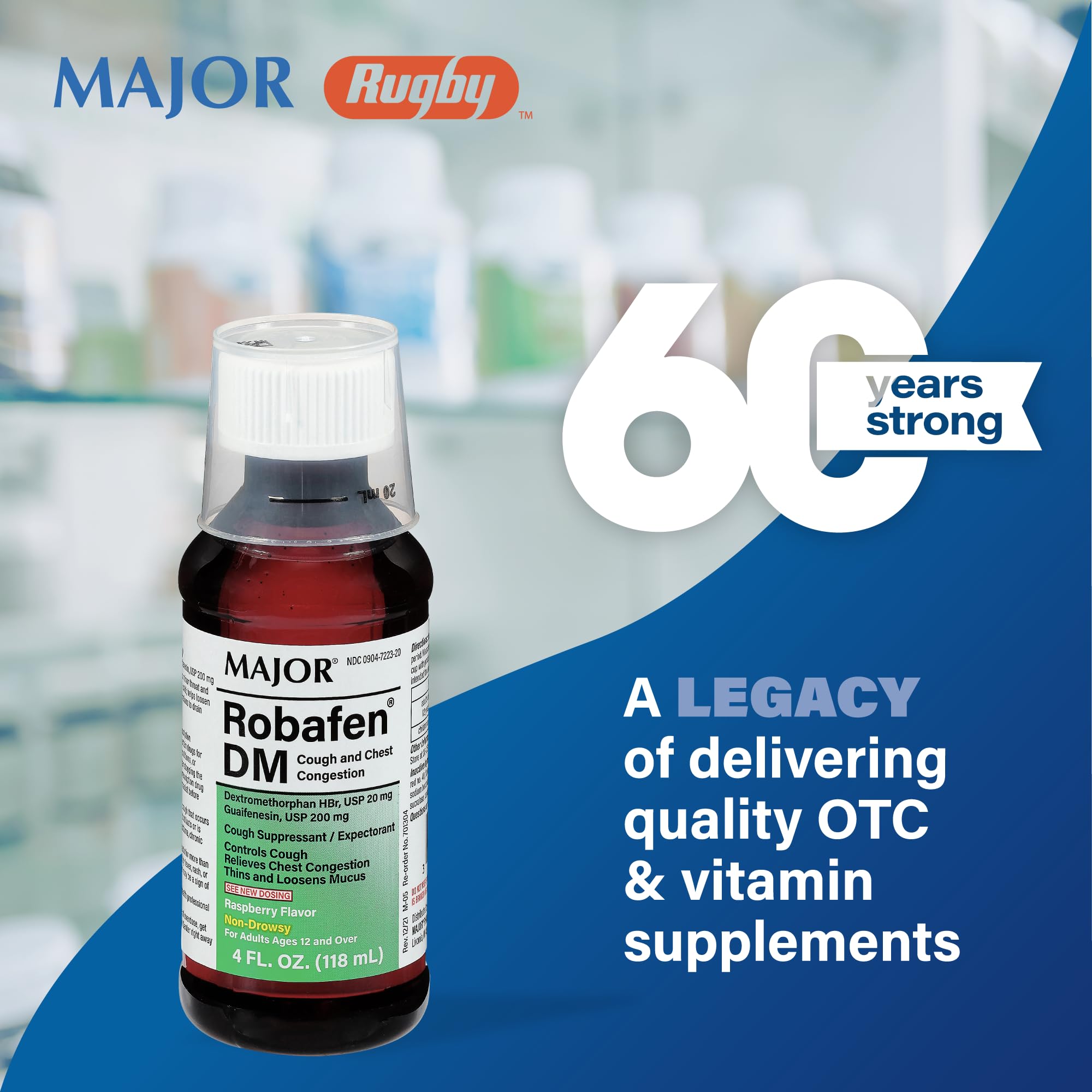 Empaque de MAJOR Robafen DM, caja para farmacias