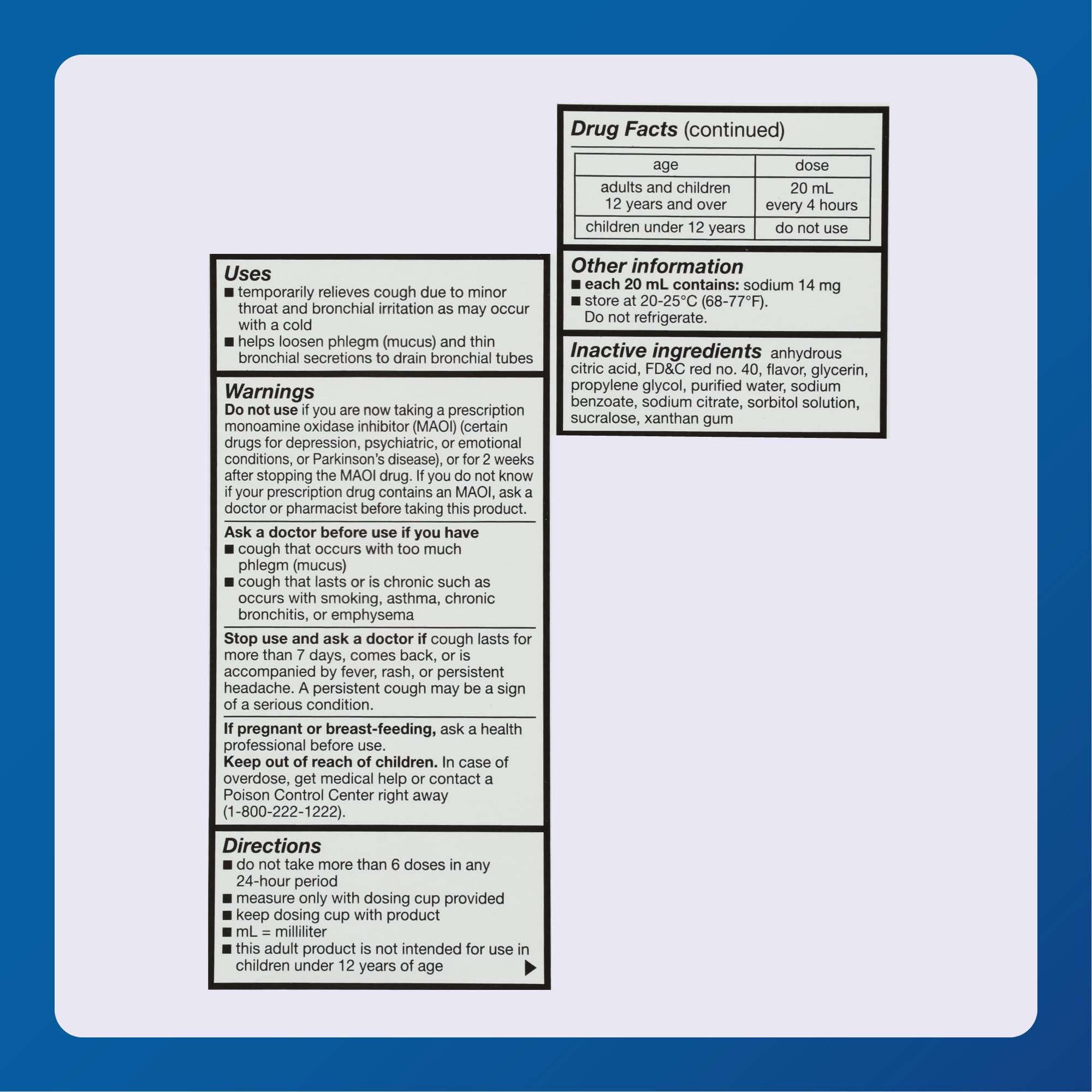 Envase de MAJOR Robafen DM de 118 ml para uso prolongado