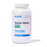Major Senna: tableta laxante vegetal en frasco, promueve la regularidad diaria.