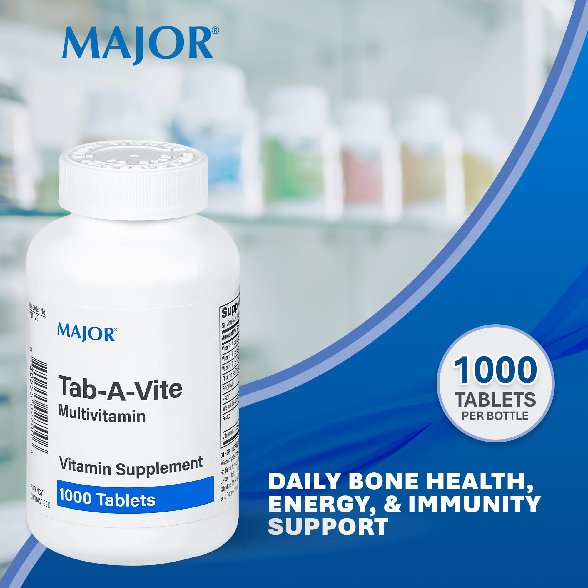 MAJOR Tab-A-Vite tabletas sin gluten para una dieta equilibrada diaria.